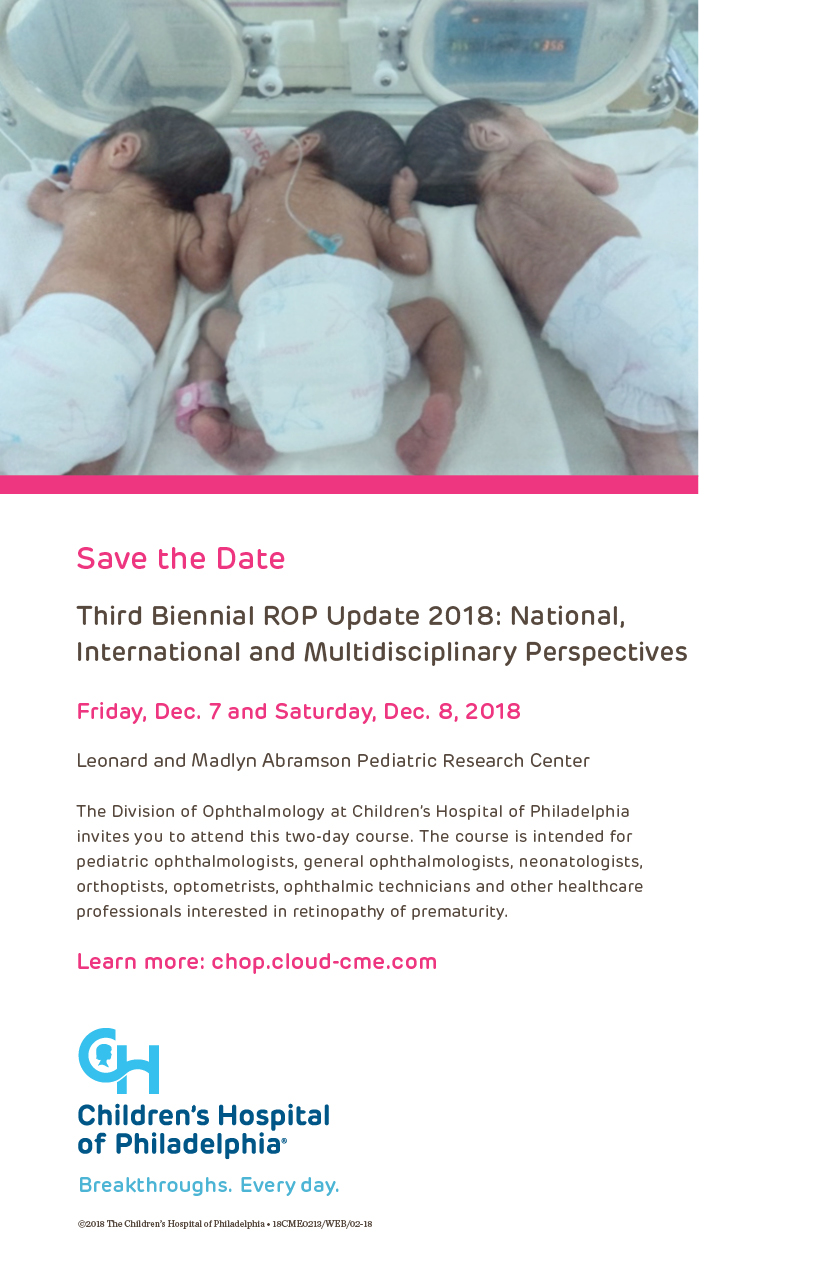 Third Biennial ROP Update 2018: National, International and Multidisciplinary Perspectives Banner